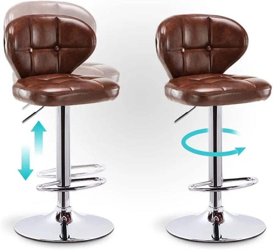 RK-B-615 – Adjustable Leather Bar Stool thumbnail 2