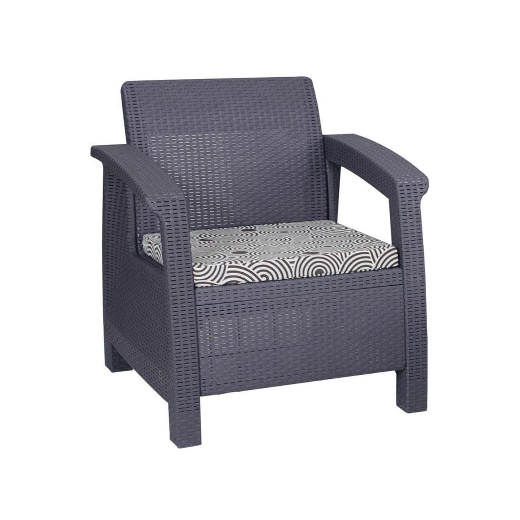 Boss BP-372 Newly Designed Rattan Allegra Single Seater Sofa with Printed Cushion thumbnail 3