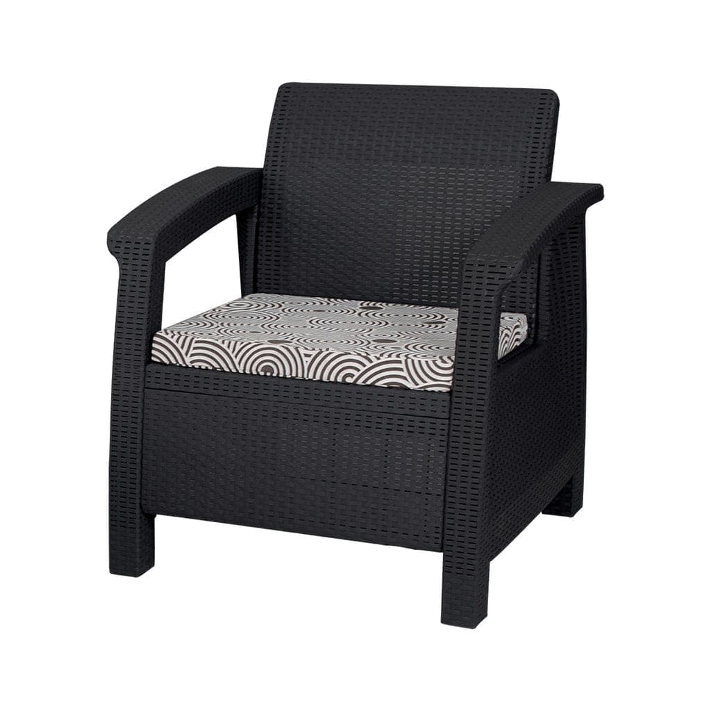 Boss BP-372 Newly Designed Rattan Allegra Single Seater Sofa with Printed Cushion thumbnail 2