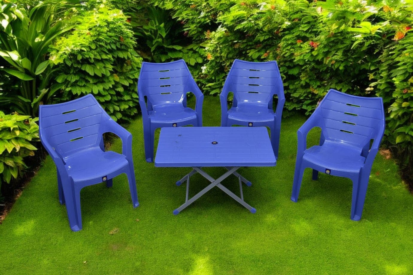 Elegance Chair Set with BP-214-s Folding Steel Plastic Table