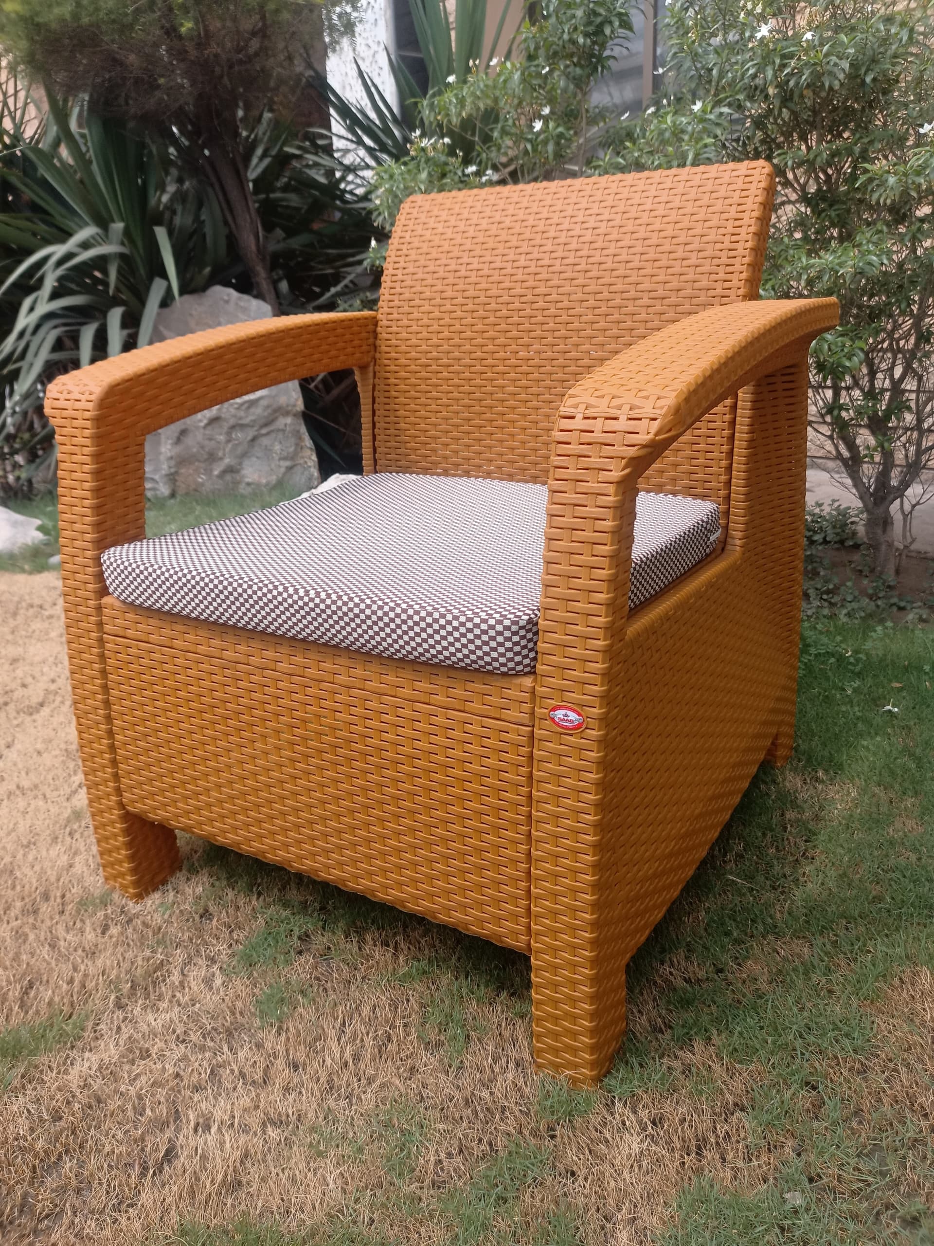 Boss BP-372 Newly Designed Rattan Allegra Single Seater Sofa with Printed Cushion thumbnail 4