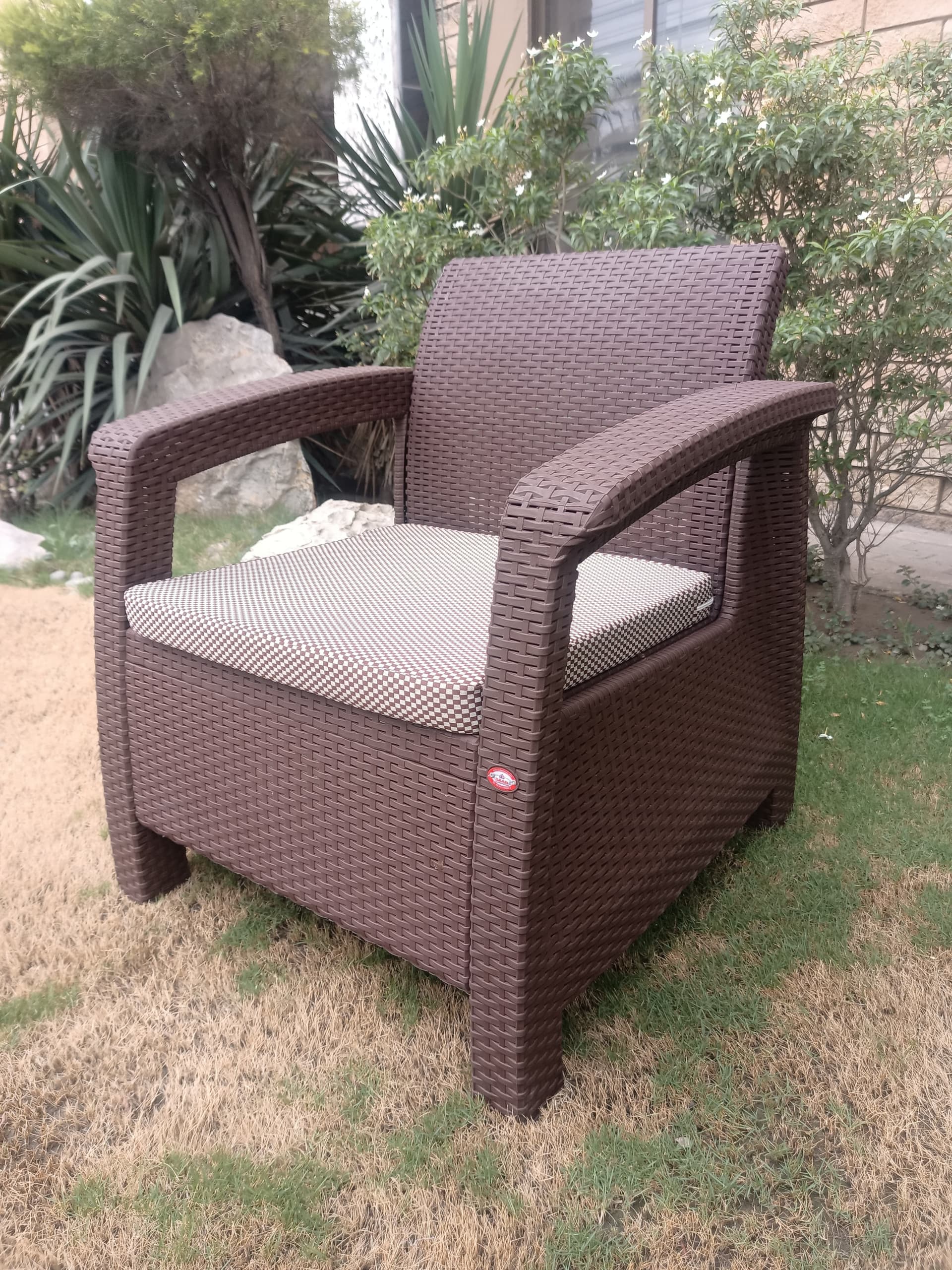 Boss BP-372 Newly Designed Rattan Allegra Single Seater Sofa with Printed Cushion thumbnail 5