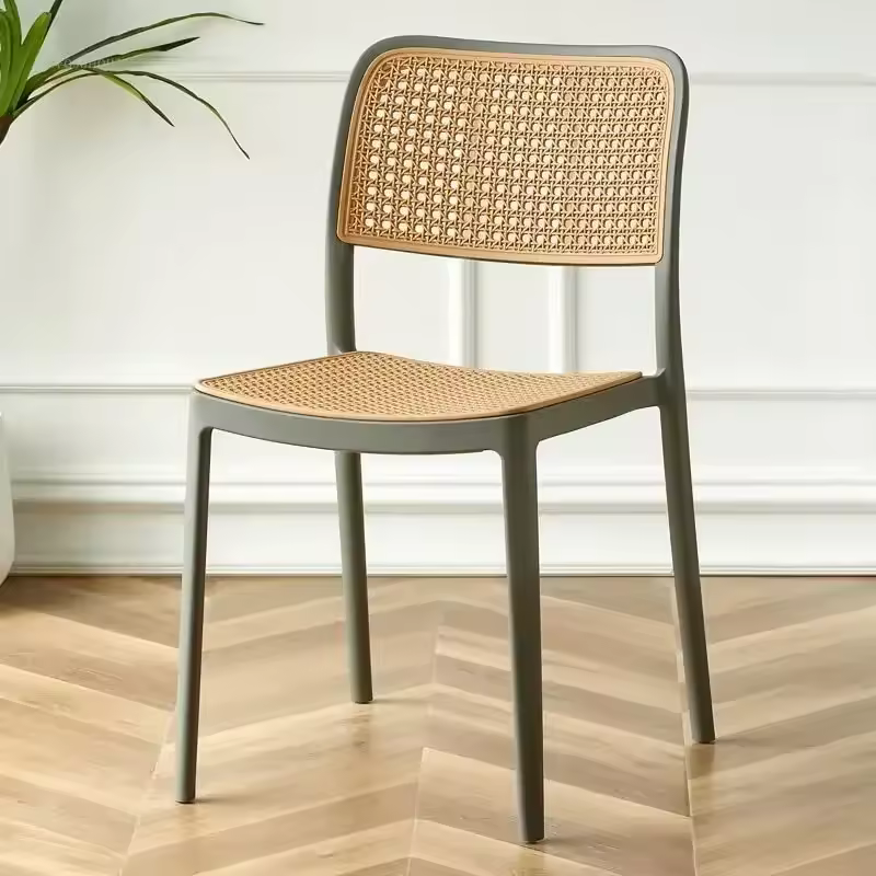 RK-DNC28 – Modern Rattan-Style Plastic Dining Chair thumbnail 4