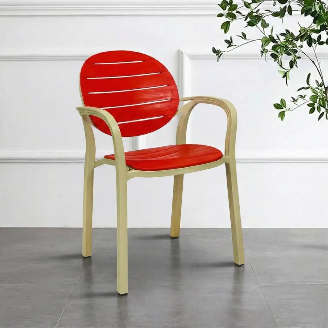 🪑 RK-675 Round Back Plastic Arm Chair – Stylish & Stackable thumbnail 3