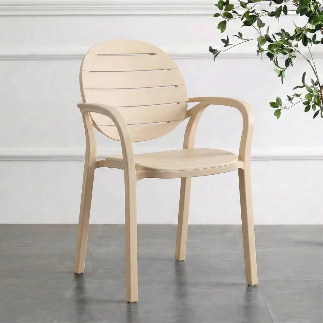 🪑 RK-675 Round Back Plastic Arm Chair – Stylish & Stackable thumbnail 5