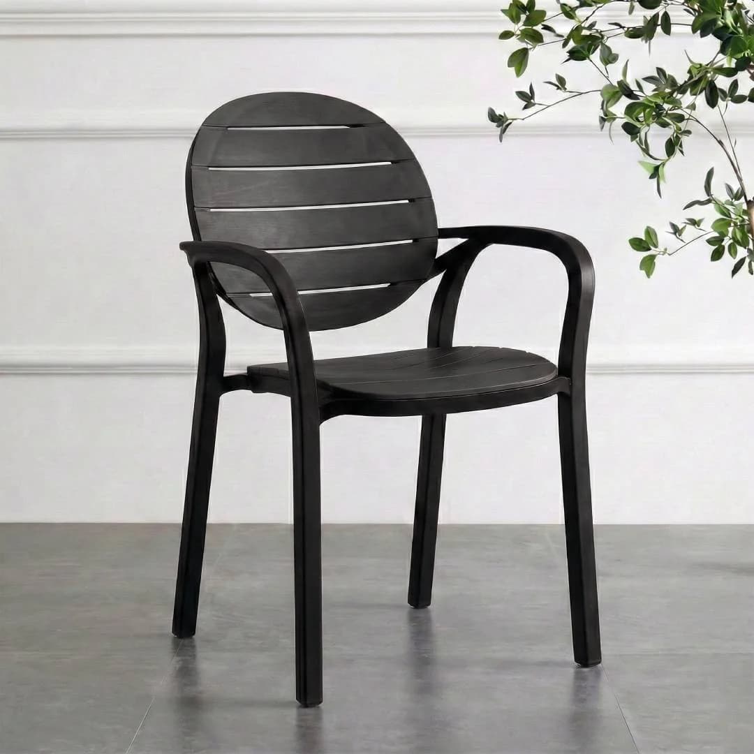 🪑 RK-675 Round Back Plastic Arm Chair – Stylish & Stackable thumbnail 7