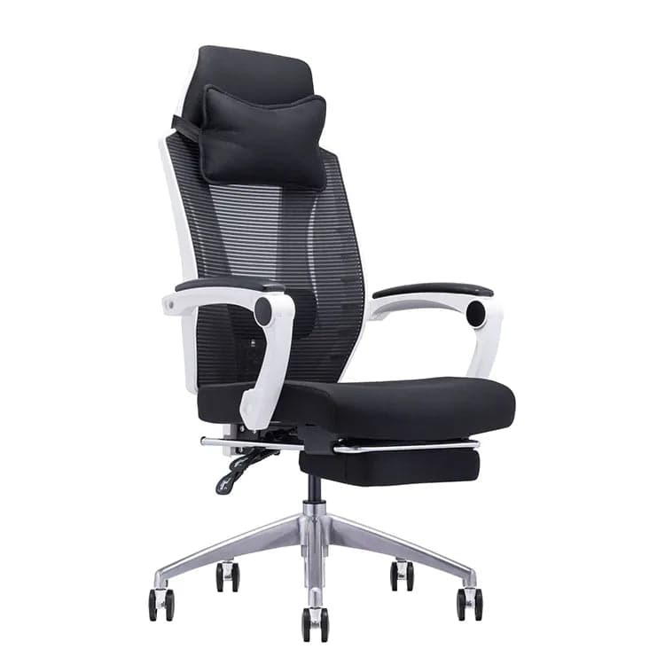 RK-Q57 High Back Mesh Ergonomic Executive Recliner Chair with Footrest & Headrest Pillow