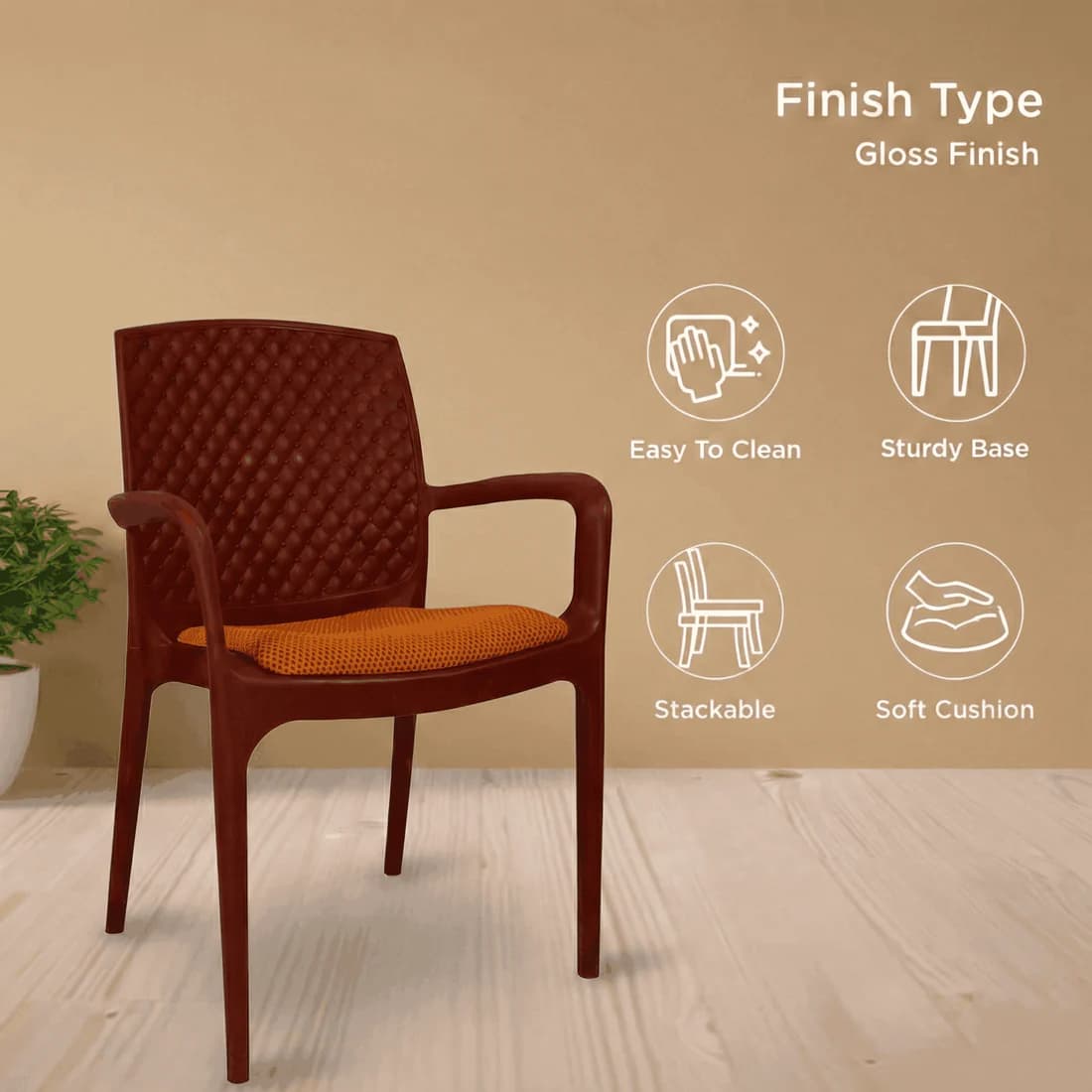 SAAB Plastic Chair – Model SP-624-C (Cushion Seat Series thumbnail 3