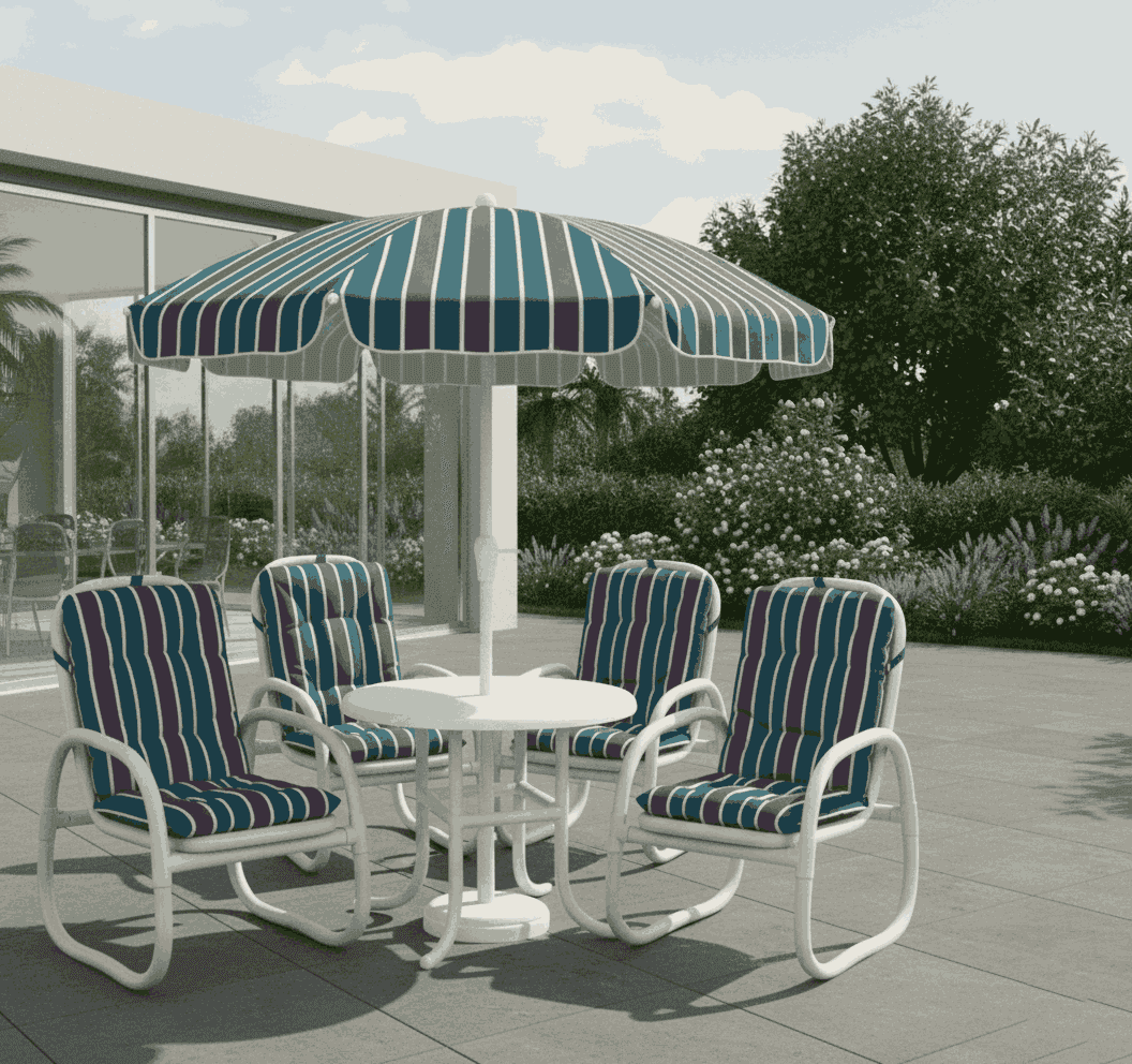 RK-OD99 – Outdoor Cushion Set with Table & Umbrella (5-Piece Set) thumbnail 2
