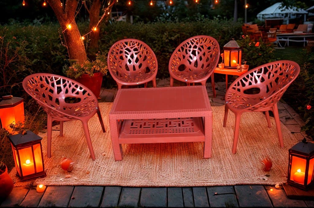 Tree Chair Set with BP-370 Double Shelf Table thumbnail 3