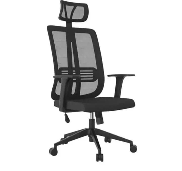 RK-1727 – High Back Mesh Executive Revolving Chair | Adjustable Headrest & Chrome Base thumbnail 4