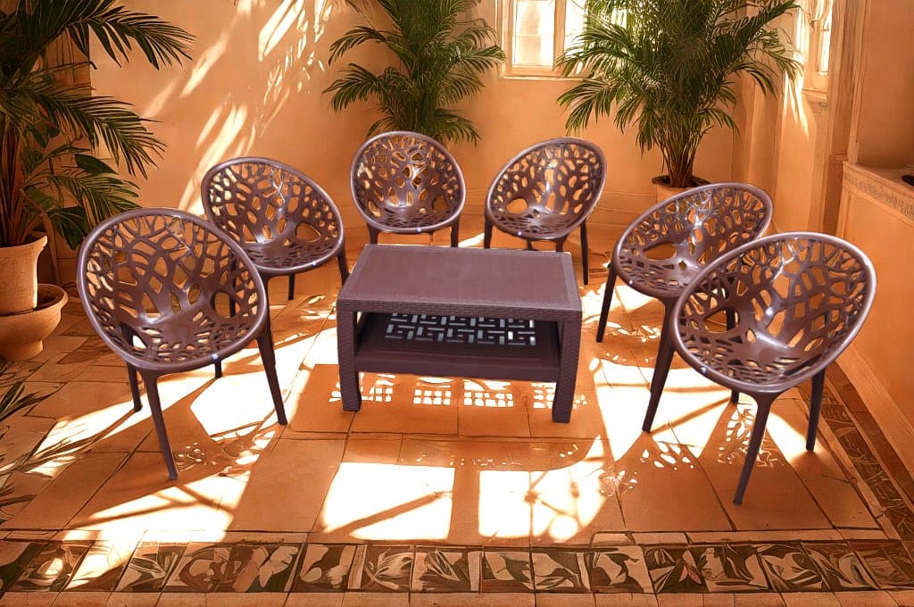 Tree Chair Set with BP-370 Double Shelf Table thumbnail 2