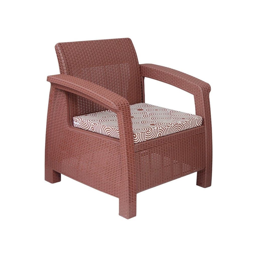 Boss BP-372 Newly Designed Rattan Allegra Single Seater Sofa with Printed Cushion