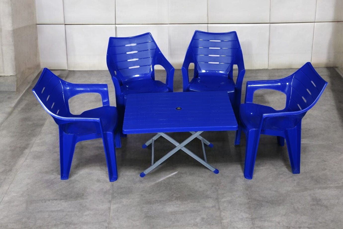 Elegance Chair Set with BP-214-s Folding Steel Plastic Table thumbnail 2
