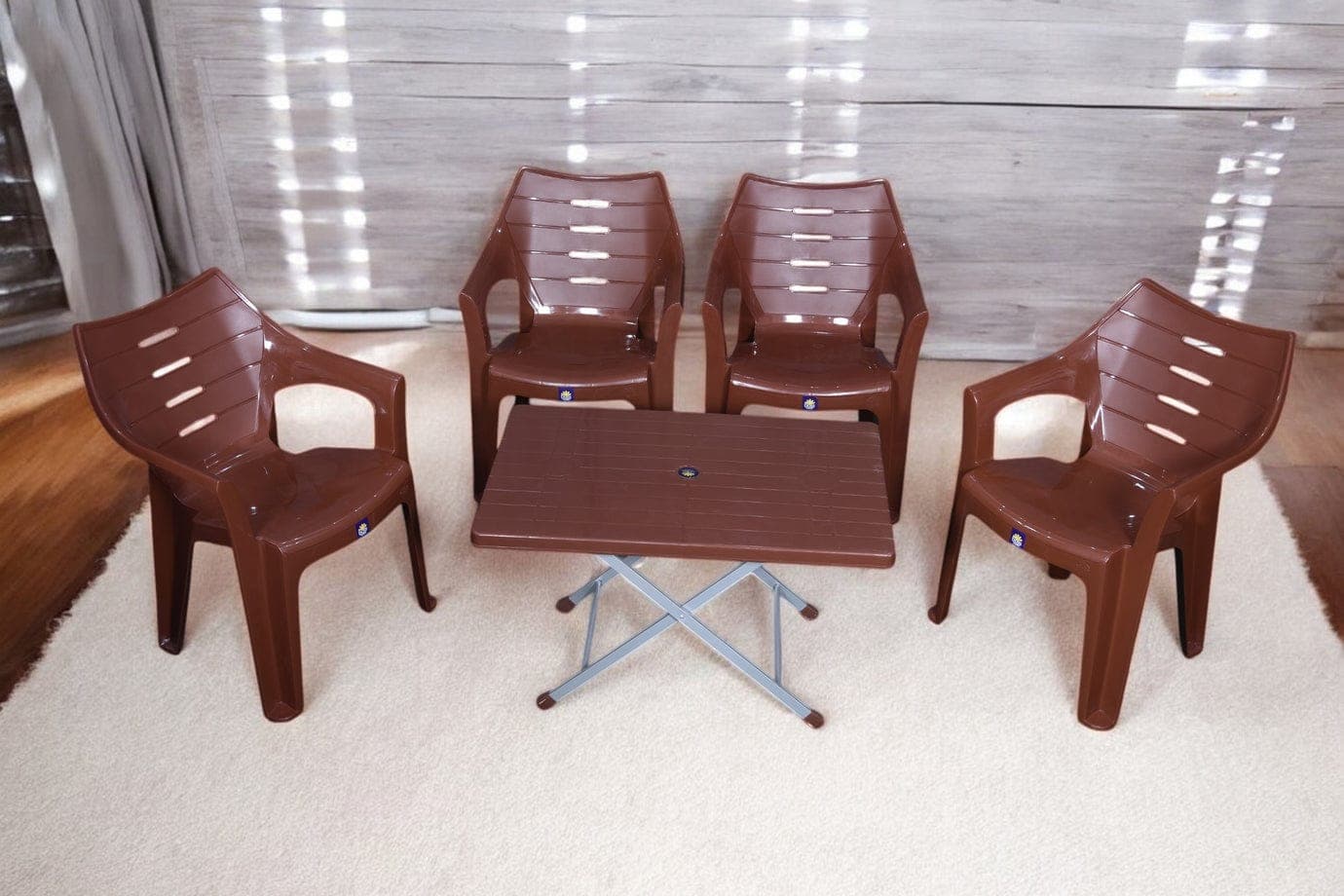 Elegance Chair Set with BP-214-s Folding Steel Plastic Table thumbnail 5